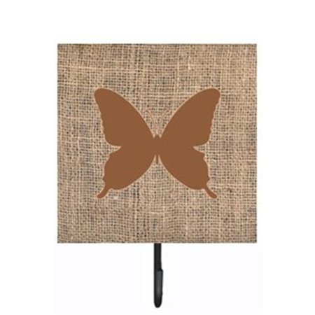 MICASA Butterfly Burlap and Brown Leash Or Key Holder MI718692